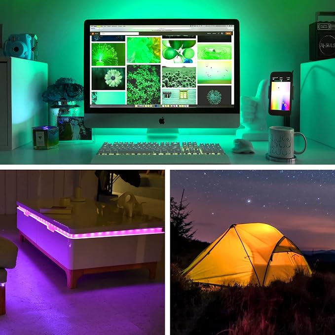WOBANE Rechargeable LED Strip Light, 2000mAH Battery Powered Color Changing - Image 7