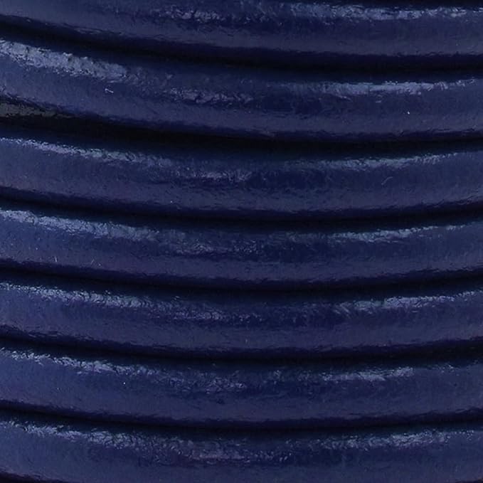 Mandala Crafts Round Genuine Navy Blue Leather Cord - Image 4