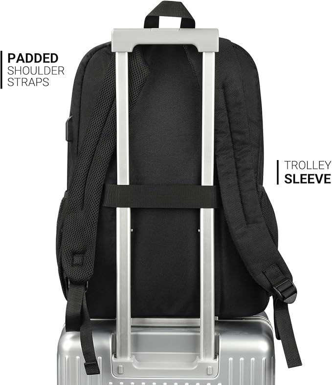 ZORFIN 36L Black Backpack for College, and Travel: Water Resistant Bookbag - Image 6