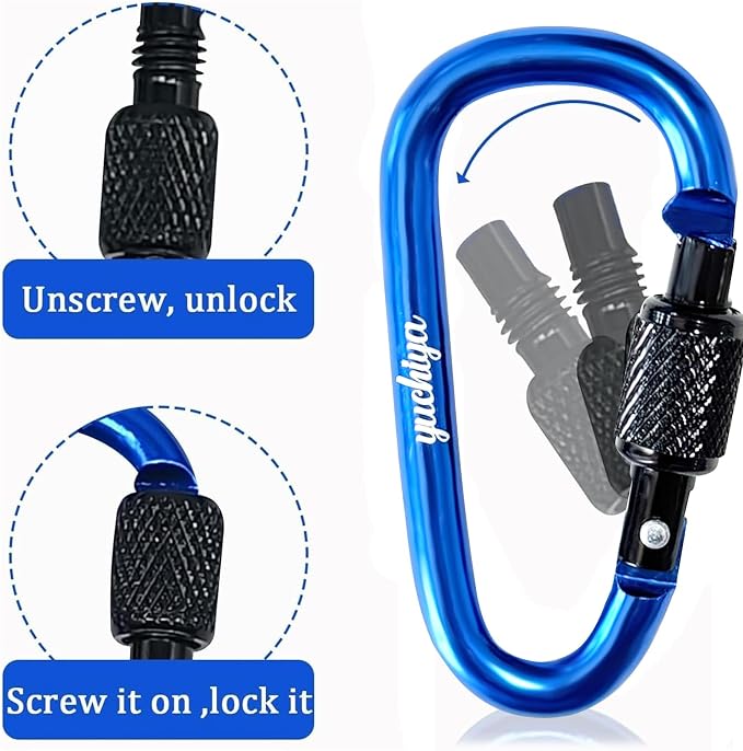 YUCHIYA 8 Pack D-Shape Carabiner Clasp - Image 3