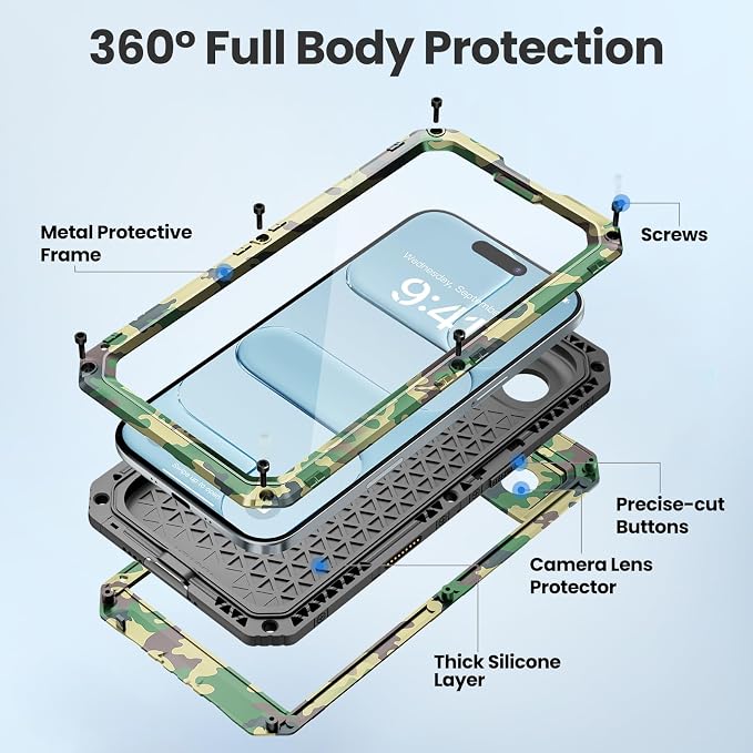 Mitywah Waterproof Case for iPhone Air, Military Grade Rugged Metal Case - Image 5