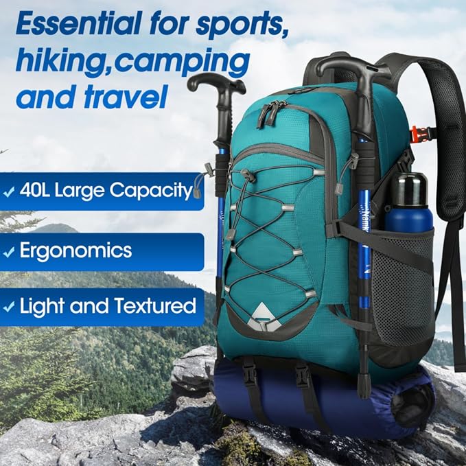 IGOLUMON Hiking Backpack 40L Packable Lightweight Camping Backpack Men Women - Image 6