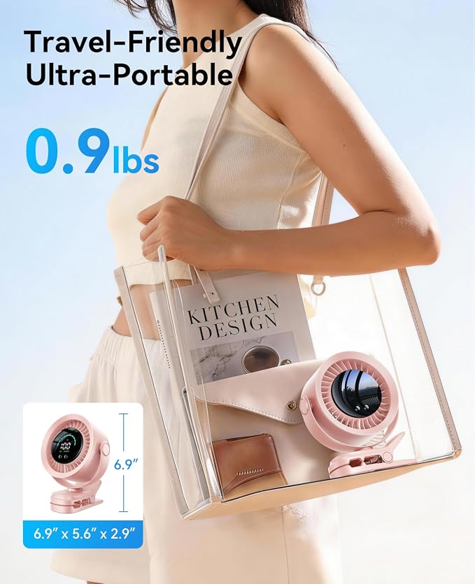 KIMMOO Portable Clip on Fan, 100-Speed Rechargeable USB Fan - Image 8