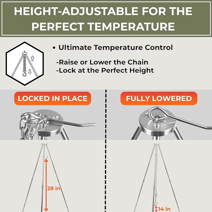Tactiko Survival 33" Camping Tripod - Image 3
