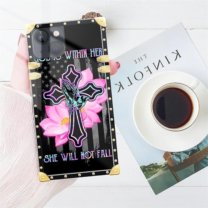 Compatible with iPhone 15 Case, Praying Cross Hands Luxury Golden Decoration - Image 7