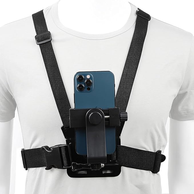PellKing Mobile Phone Chest Mount Harness Strap Holder Cell Phone Clip Action - Image 2