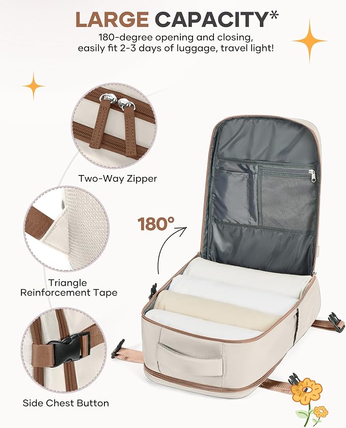 coofay Extra Large Travel Backpack Carry on Flight Approved Mochila De Viaje - Image 5