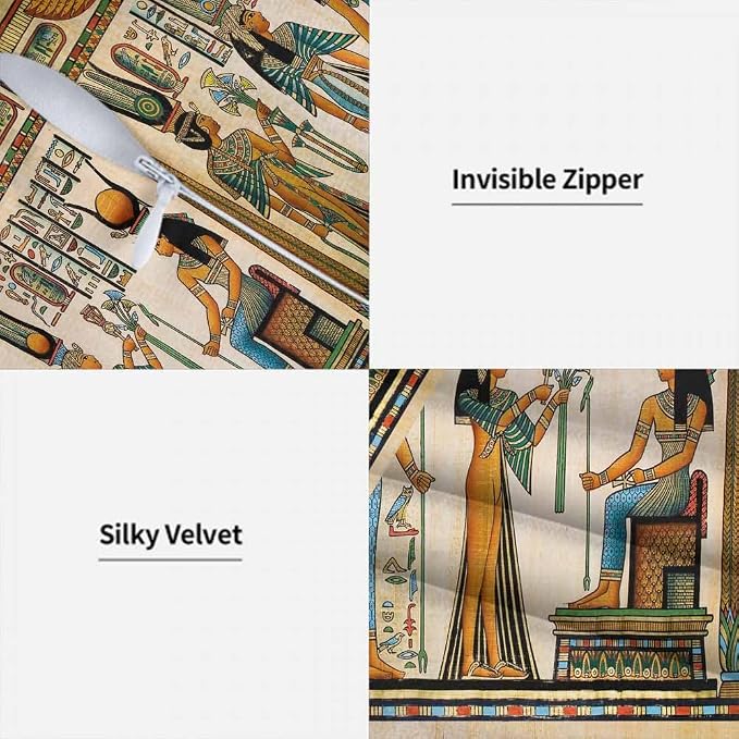 Old Egyptian Empire Couch Pillow Covers 18 X 18 0 Set of 2 Pillowcases Square - Image 7