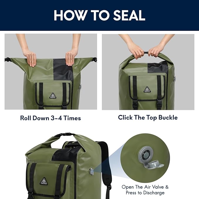 Haimont Dry Waterproof Roll Top Backpack Marine Dry Bag River Pack - Image 4