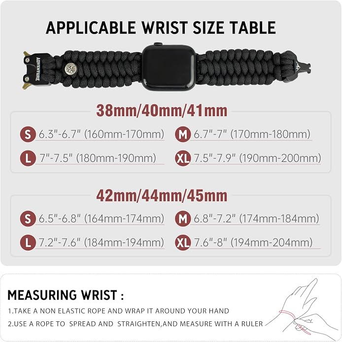 Paracord Band Compatible with Apple Watch Band 38mm 40mm 41mm 42mm 44mm 45mm - Image 2