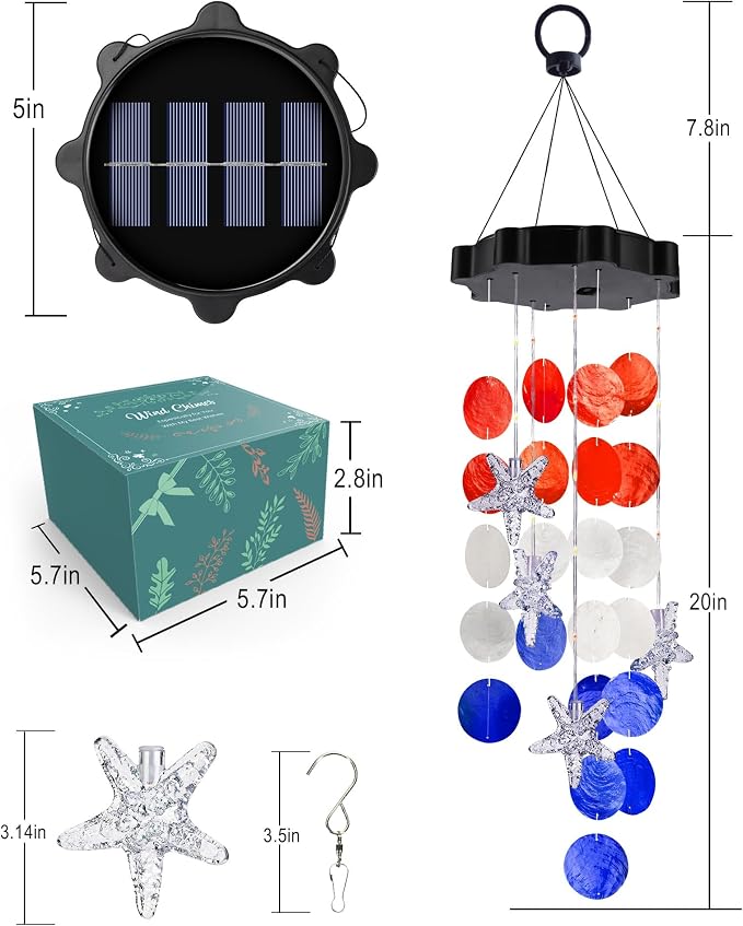 Toodour Solar Decorative Lights Outdoor, Solar Wind Chimes Outside Decorative - Image 7