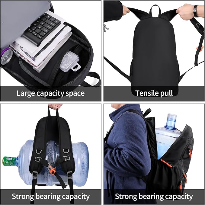 FENGDONG 35L Lightweight Foldable Waterproof Packable Travel Small Hiking - Image 5