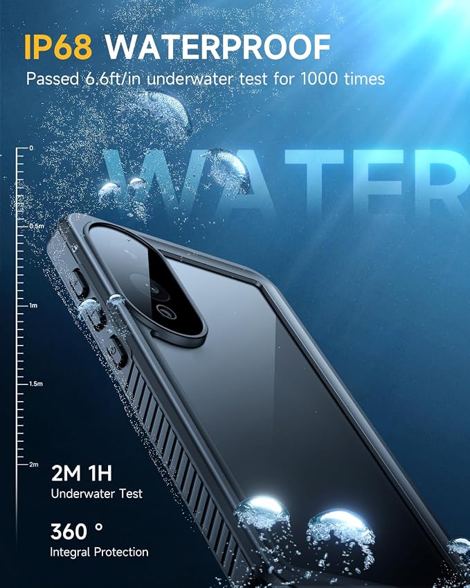 Lanhiem for Samsung Galaxy S25 Edge Phone Case, IP68 Waterproof Dustproof Case - Image 2