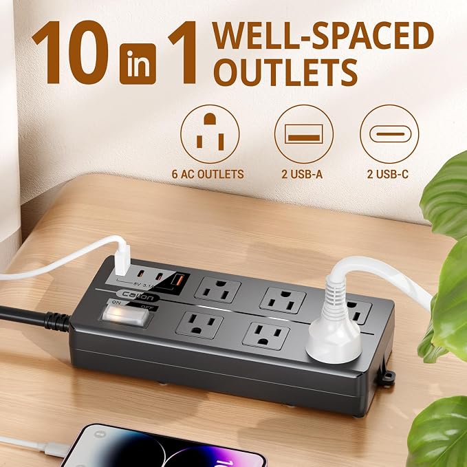 10FT Outdoor Waterproof Power Strip Surge Protector - Image 3