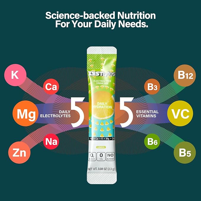 40 Sticks Sugar Free & 0 Calorie Electrolyte Hydration Packets, Low Sodium - Image 5
