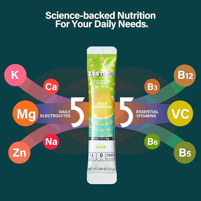 40 Sticks Sugar Free & 0 Calorie Electrolyte Hydration Packets, Low Sodium - Image 5