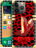 Compatible with iPhone 14 Pro Case, Elegant High Heels Luxury Golden Decoration by Unknown