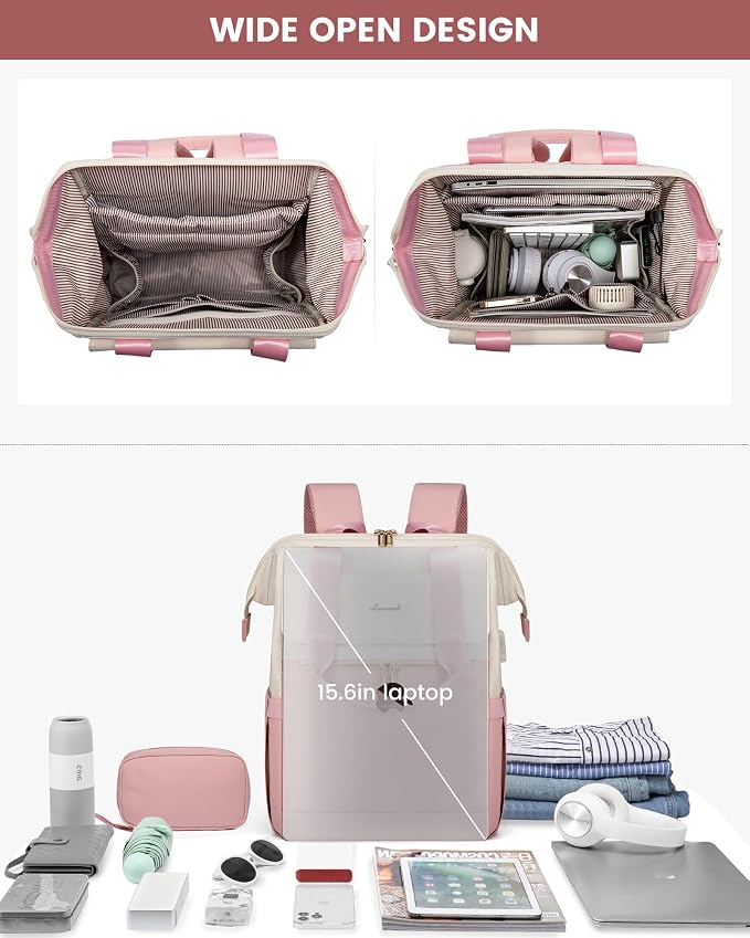 LOVEVOOK Laptop Backpack for Women, 15.6 Inch Work Laptop Bag - Image 8