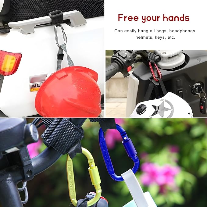 2 PCS UTV Hook for Hanging Headsets, Aluminum Alloy Stroller Carabiner Clips - Image 6