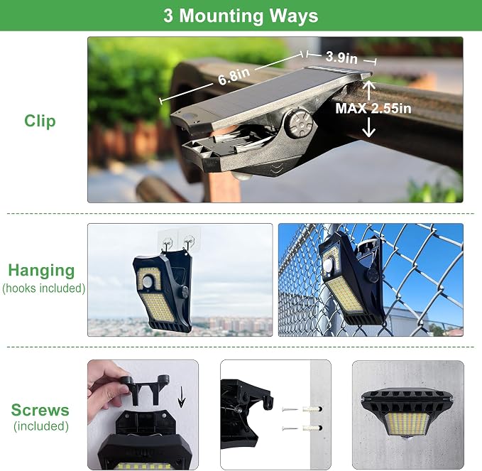 Tryme 118Leds Solar Lights Outdoor Clip Motion Sensor Lights Security Light 3 - Image 2