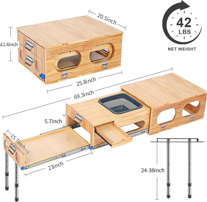 Wooden Overland Camping Slide-Out Kitchen - Image 2