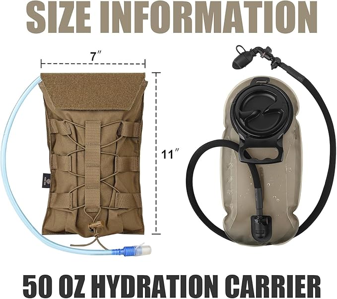 PETAC GEAR 1.5L / 3L Tactical Hydration Pack，Molle Carrier Pouch - Image 4