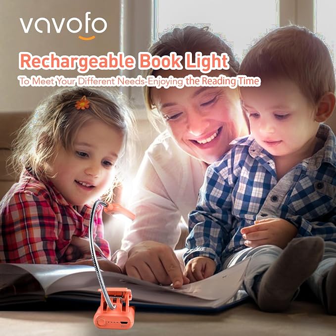 VAVOFO Rechargeable Book Light for Reading in Bed Kids, 7 LED Reading Light - Image 2
