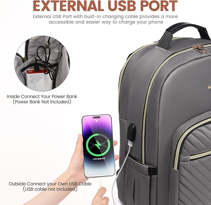 LOVEVOOK Laptop Backpack for Women 18.4 inch, Cute Womens Travel Backpack Purse - Image 5