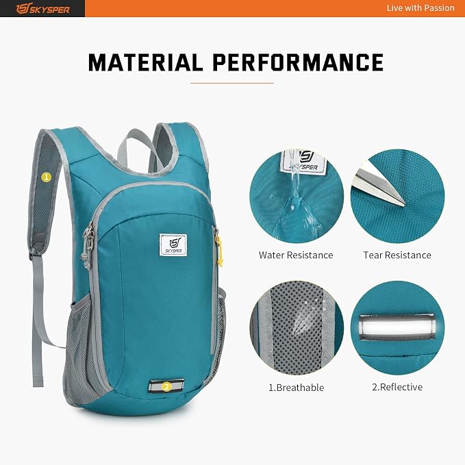 SKYSPER Small Daypack 10L Hiking Backpack Packable Lightweight Travel Day Pack - Image 4