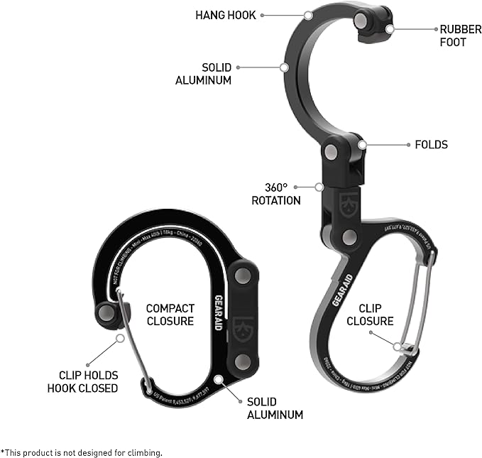 GEAR AID HEROCLIP Carabiner Gear Clip and Hook, - Image 9