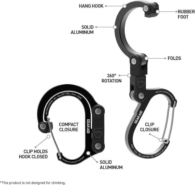 GEAR AID HEROCLIP Carabiner Gear Clip and Hook, - Image 5