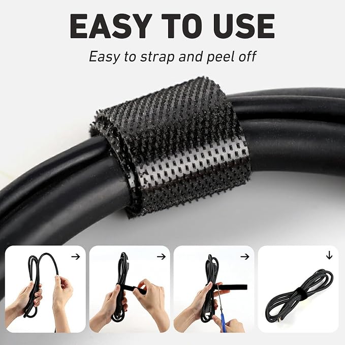 82ft 3/4 inch Fastening Cable Ties, Hitotsu Reusable Hook and Loop Roll - Image 5