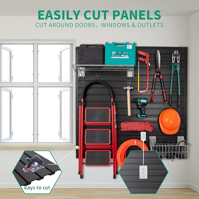 FRAYSCENT Slat Wall Paneling Garage Slat Wall Storage Systems Slatwall Panels - Image 7