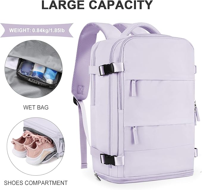 coowoz Large Travel Backpack For Women Men, Carry On Flight Approved, Hiking - Image 6