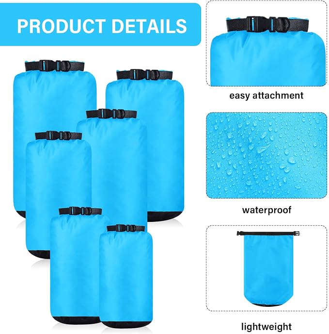 6 Pcs Waterproof Dry Bag Sack Lightweight Outdoor Dry Bags 35 L, 20 L, 15 L - Image 3
