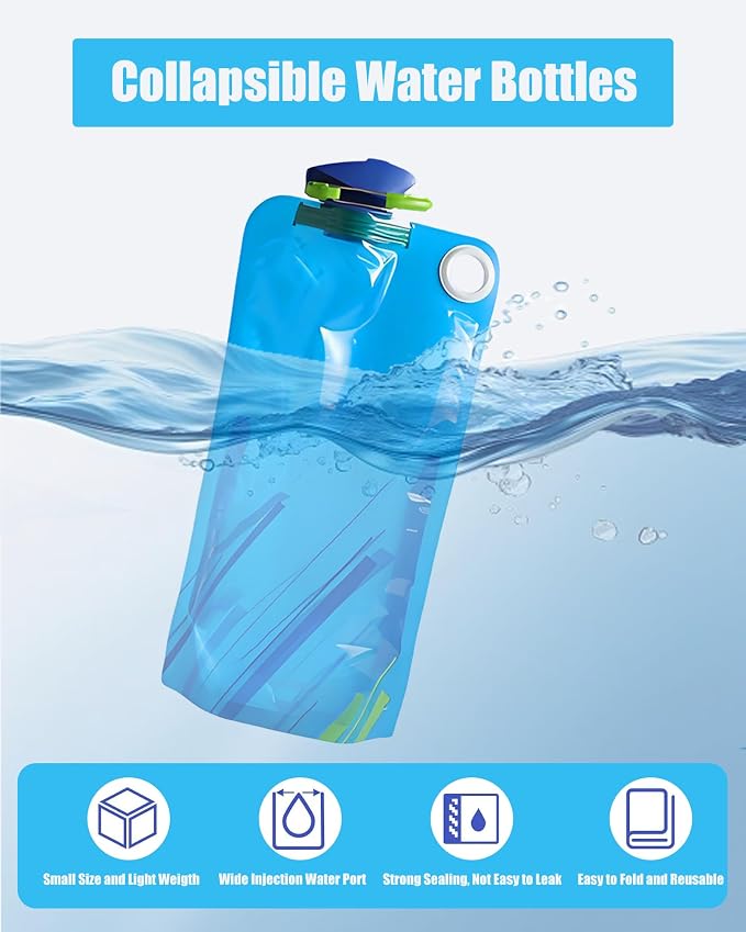 4 Pack Collapsible Water Bottle - Image 3