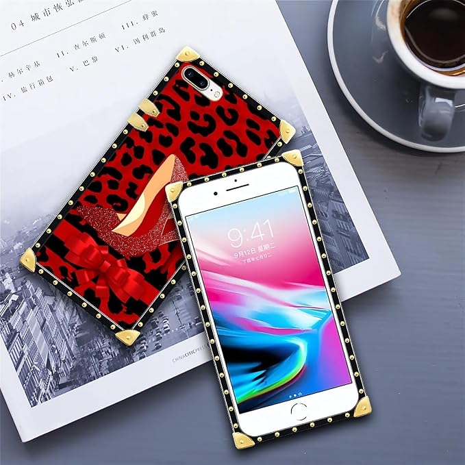 Compatible with iPhone 8 Plus 7 Plus Case, Elegant High Heels Luxury Golden - Image 6