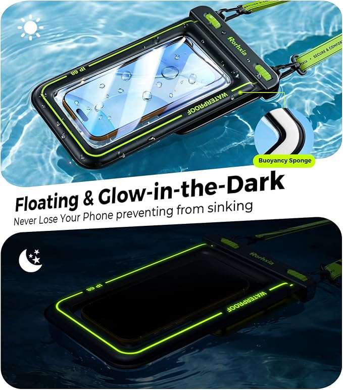 Rorhxia IP68 Waterproof Phone Pouch Double Space, Floating Waterproof Phone Case - Image 4