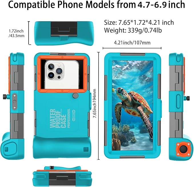 Underwater Phone Case for Snorkeling, Professional Deep Diving Waterproof Phone - Image 6