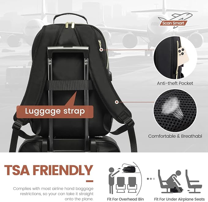 LOVEVOOK Laptop Backpack for Women 15.6 inch, Cute Womens Travel Backpack Purse - Image 7