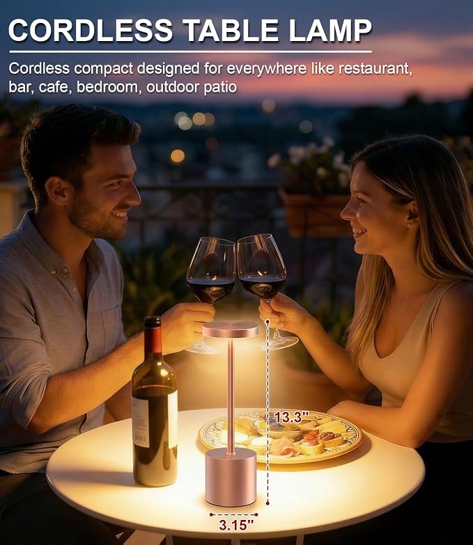 Cordless Table Lamps Rechargeable Set of 2, Portable LED Desk Lamp, 5000mAh - Image 4