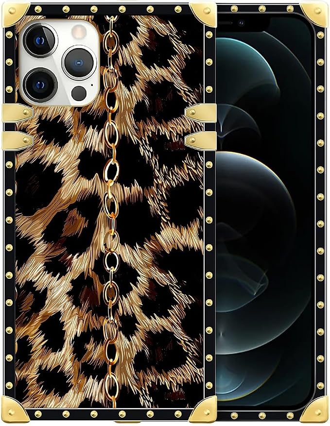 Compatible with iPhone 12 Pro Max Case, Seamless Gold Chain Leopard Luxury by Unknown