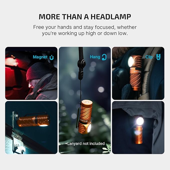 OLIGHT Perun 3 Mini Headlamp 1250 Lumens LED Head Flashlight, Rechargeable - Image 6