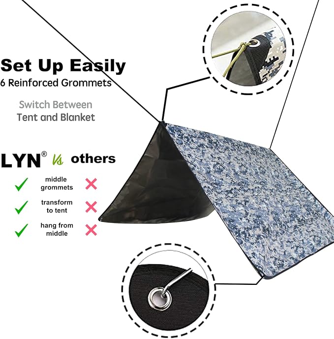 LYN Heavy Duty Emergency Blanket Survival Gear Waterproof Insulated Blanket - Image 4