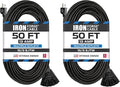 Iron Forge Cable 2 Pack 50 Ft Black Extension Cord by IronForgeCable