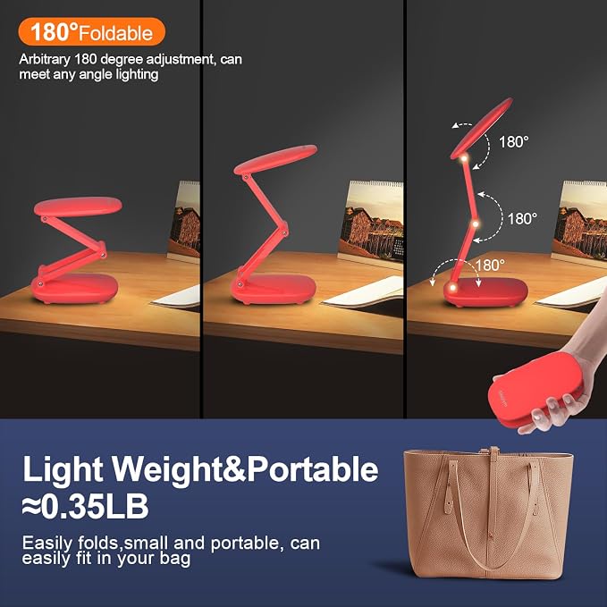Akejrym LED Desk Lamp for Office Home & Battery Operated Lamp Rechargeable Lamp - Image 3