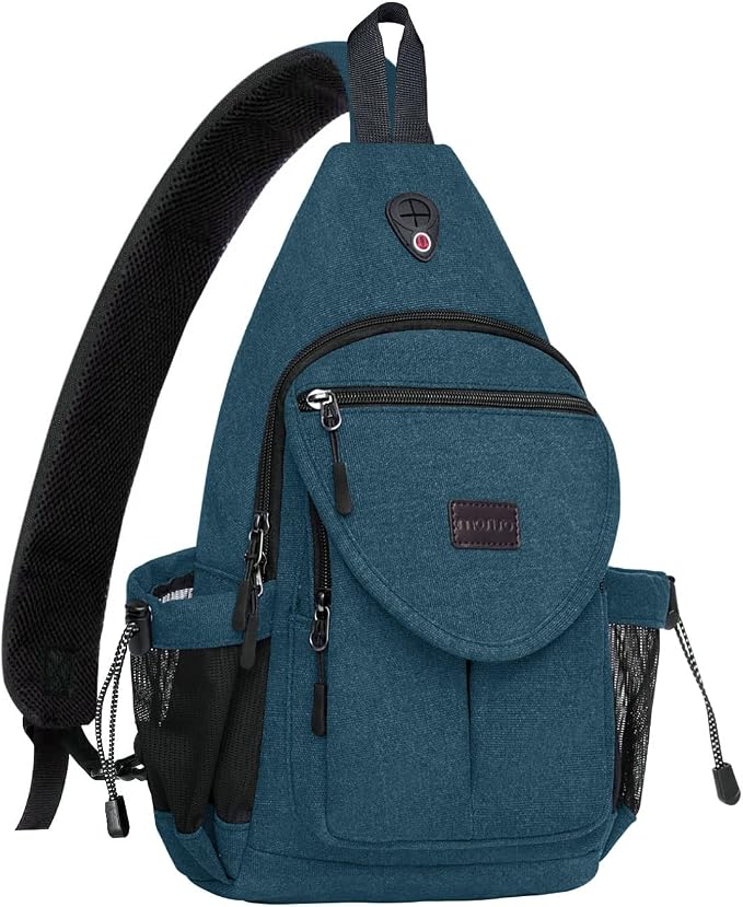 MOSISO Sling Backpack, Canvas Crossbody Hiking Daypack Bag by MOSISO