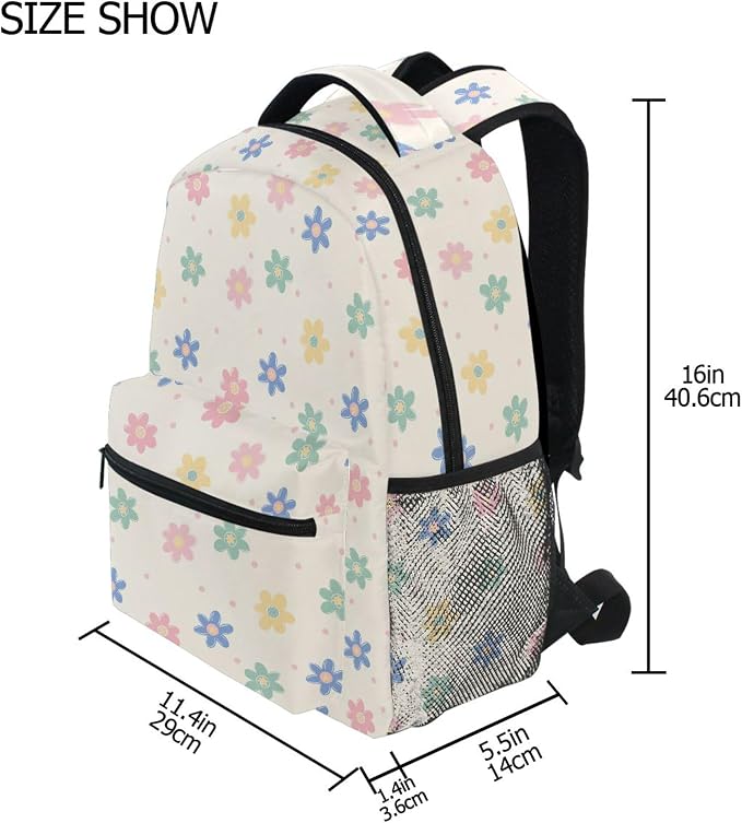 Wamika Daisy Flowers Kids Backpack Floral Orange Chamomile School Backpacks Boy - Image 2