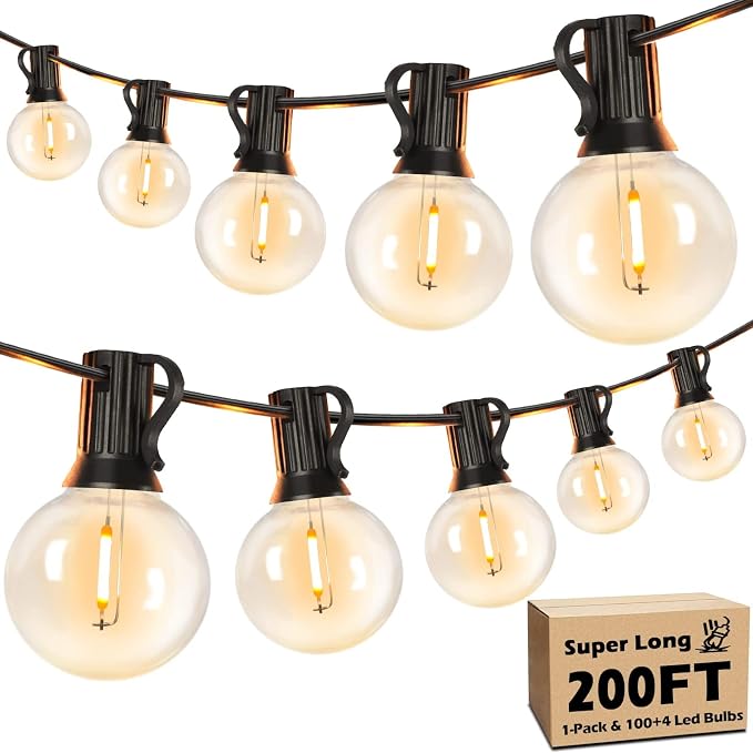 Brightever 200FT Outdoor String Lights Dimmable LED Outside Patio Lights by Brightever