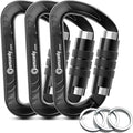 3inch Auto Locking Carabiner Clips Heavy Duty, 12KN /2697lbs Lightweight by AMZONLYLORSUM